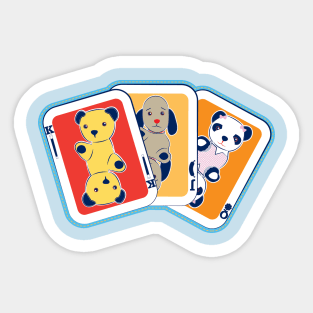 Sooty Playing Card Trio Sticker